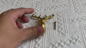 Brass Deer Pull Knob - Wall Hook