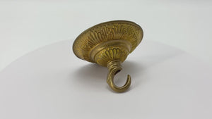Brass Flower Cap Hook - 3.15in