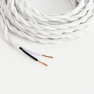 White Twisted Fabric Cord